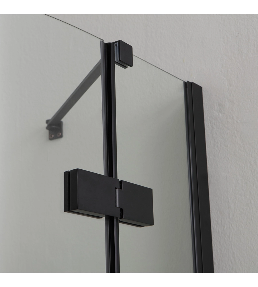 BOX DOCCIA "STELLA" SEMICIRCOLARE ALLUMINIO NERO, 80X80X190 CM
